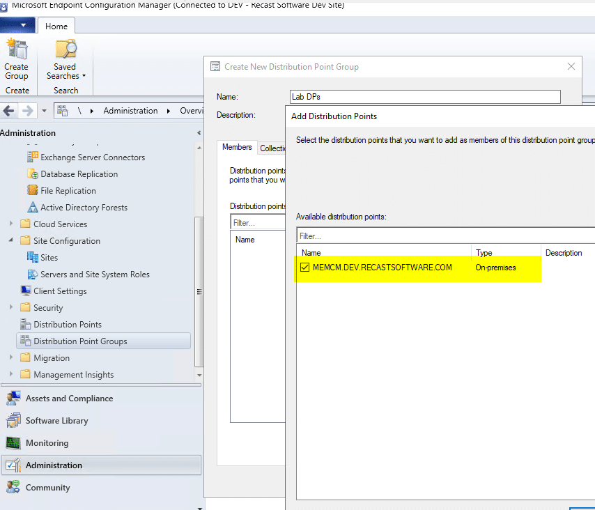 add Distribution Points