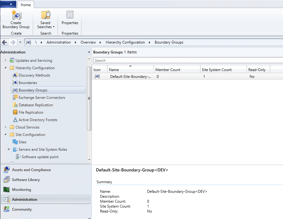 Default Site Boundary Group