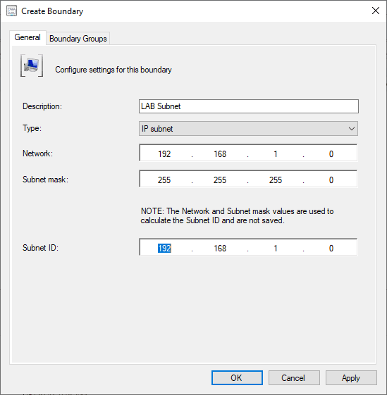 Create Boundary Groups