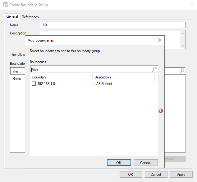 Create Boundary Groups