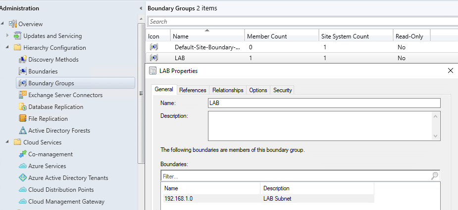 create Boundary Groups