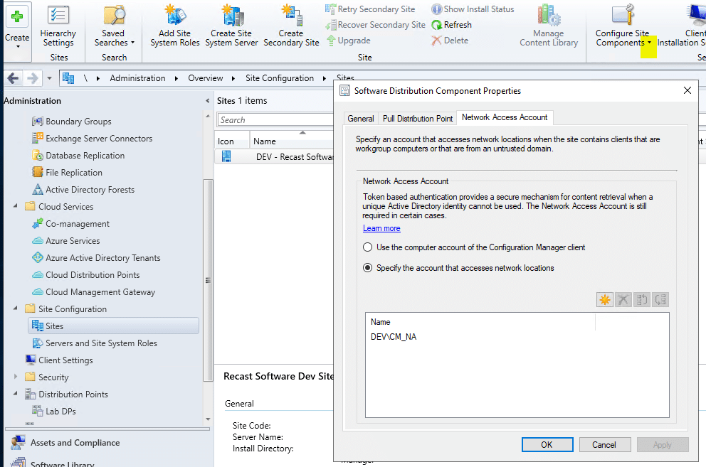 Software distribution Component Properties