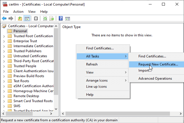 Manage Computer Certificates