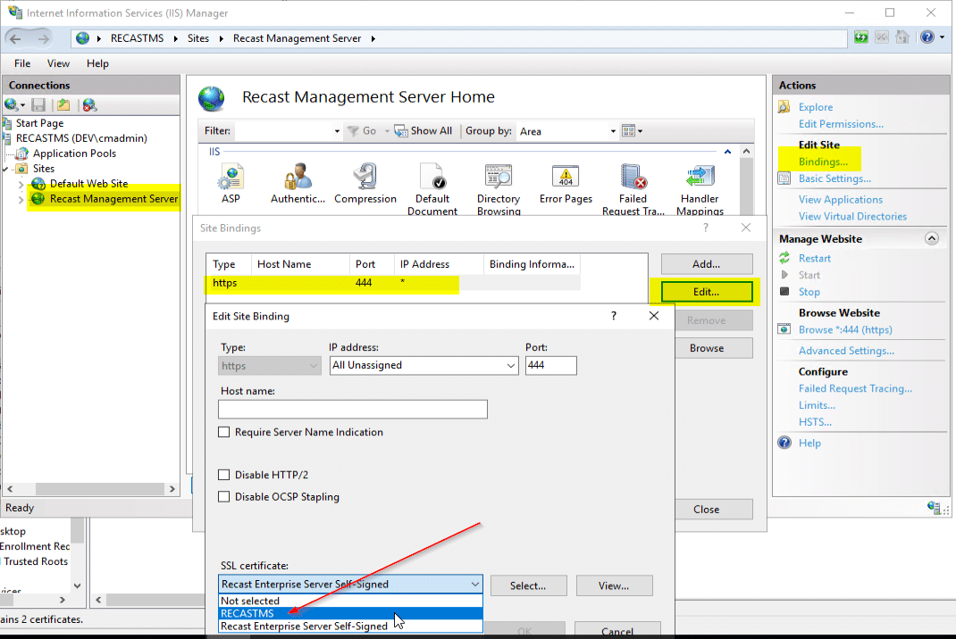 Internet Information Services Manager IIS