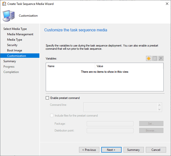 Customize Task Sequence