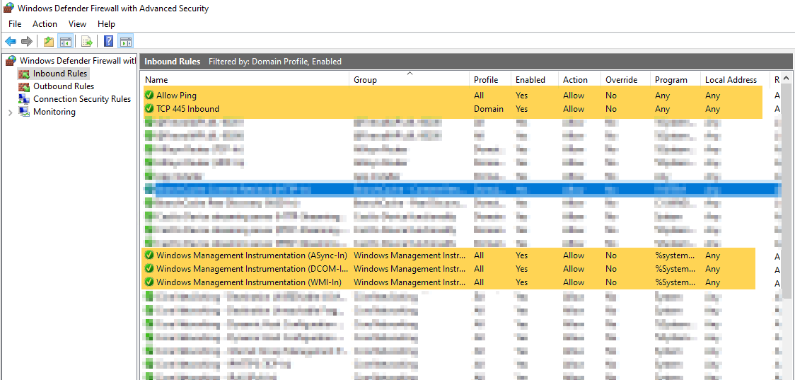 Windows Defender Firewall Advanced Security