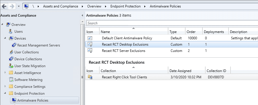 Endpoint Protection Antimalware Policies