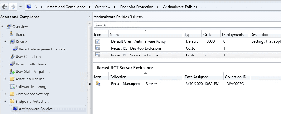 Endpoint Protection Antimalware Policies