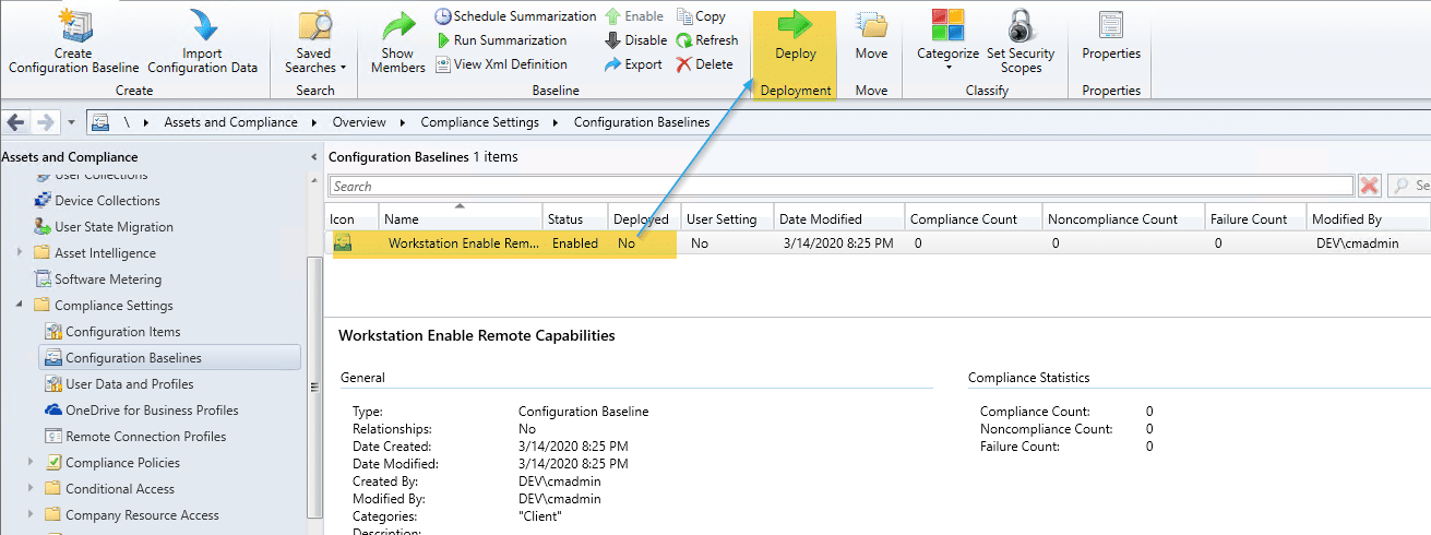 Deploy Configuration Baseline