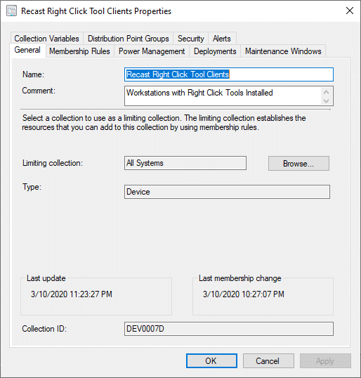 Recast Right Click Tools Client Properties