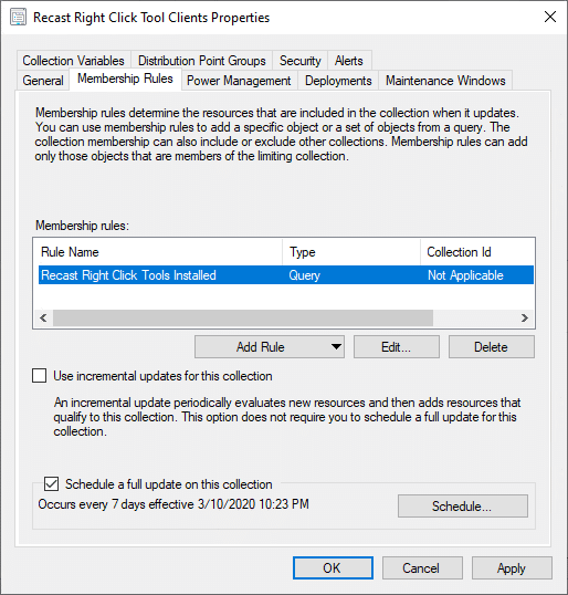 Recast Right Click Tool Client Properties