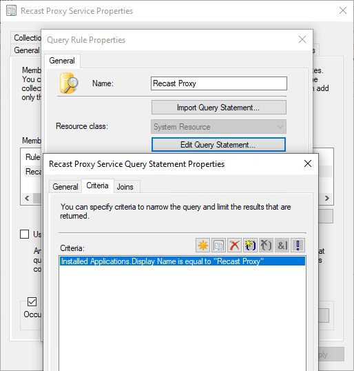 Recast Proxy Service Properties