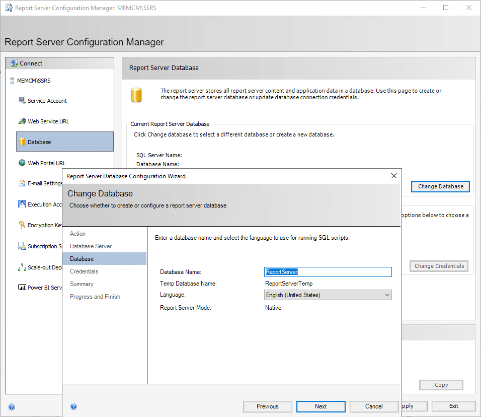 Report Server Configuration Manager