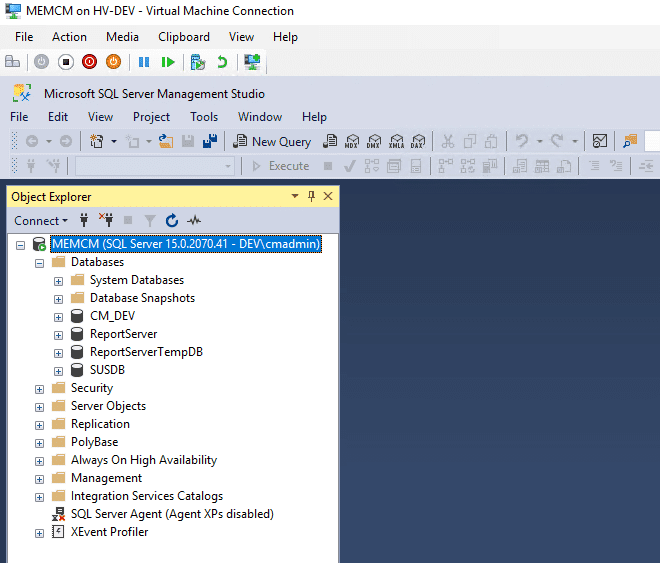 MEMCM Virtual Machine Connection