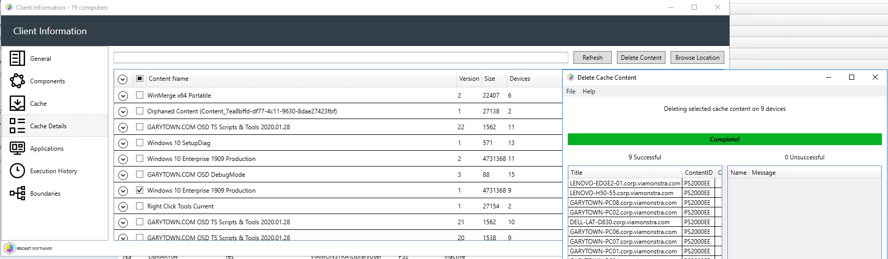 Client Info Cache Details