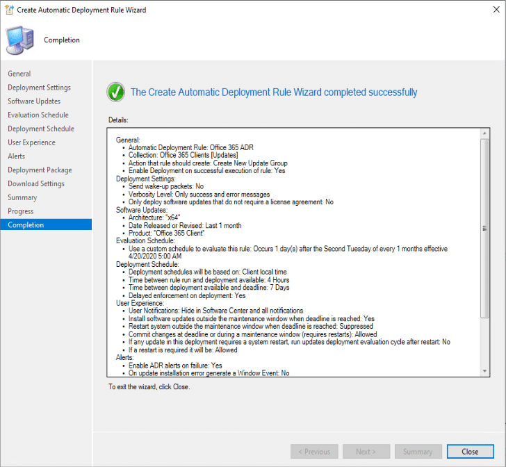 Create Automatic Deployment Rule Wizard