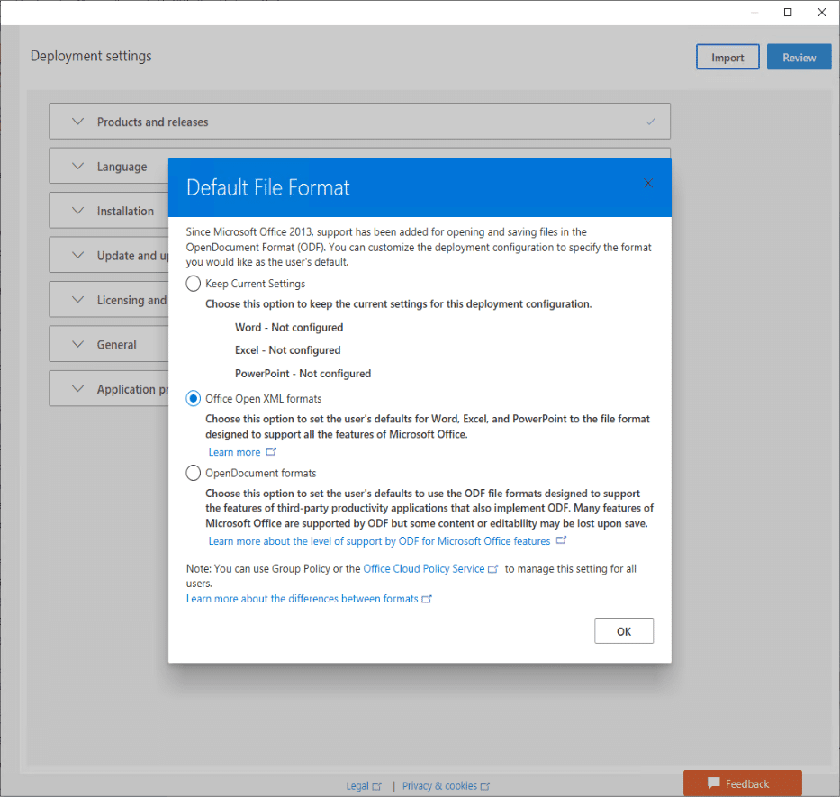 Office 365 XML Formats