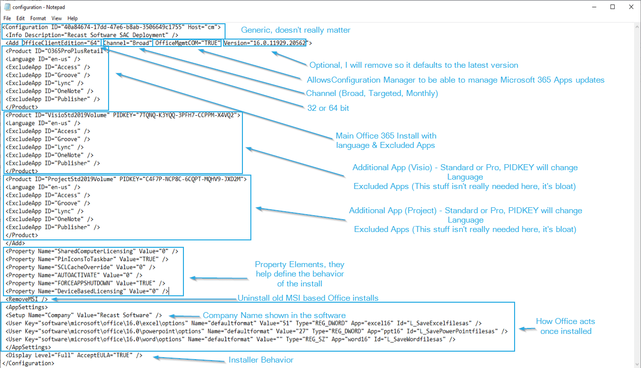 XML File Office 365 Deployment