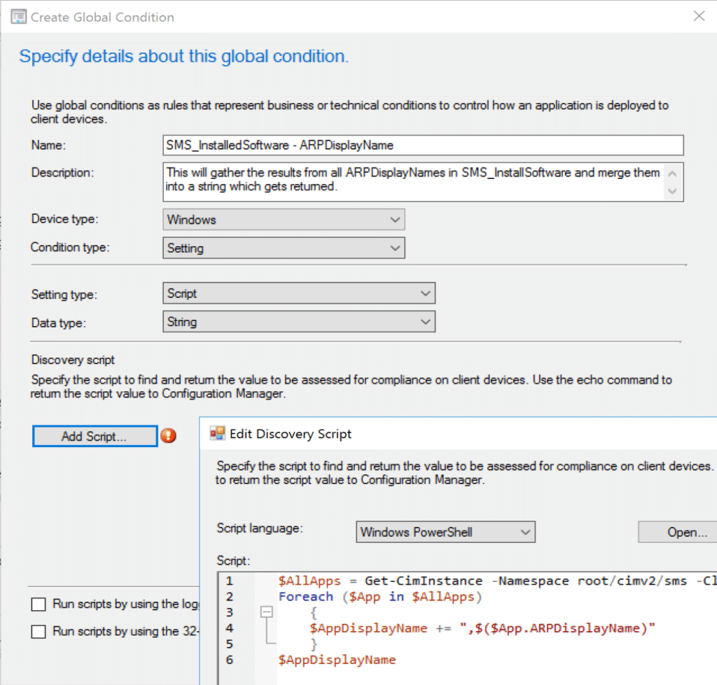 ConfigMgr Global Conditions - Create Global Condition