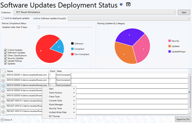 Software Updates Deployment Status - Manage Windows Updates