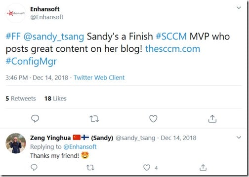 Follow Friday Tweet - Sandy Tsang