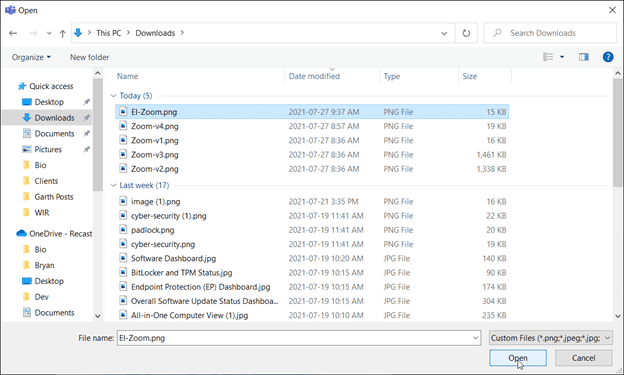 Microsoft Teams - Select Background Image