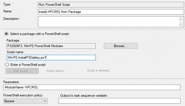 Enable PSGallery in a ConfigMgr Task Sequence - Run PowerShell Script