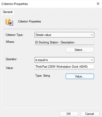 Criterion Properties Completed - Specific Docking Station