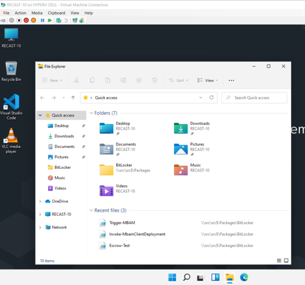Several Default Quick Access Folders