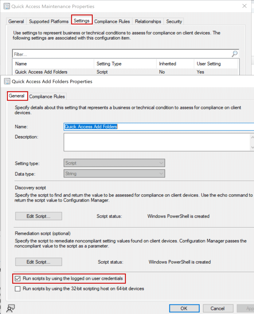 Quick Access Add Folders Properties