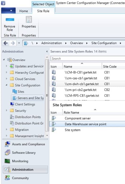 Add Tables to the ConfigMgr Data Warehouse - Administration Workspace