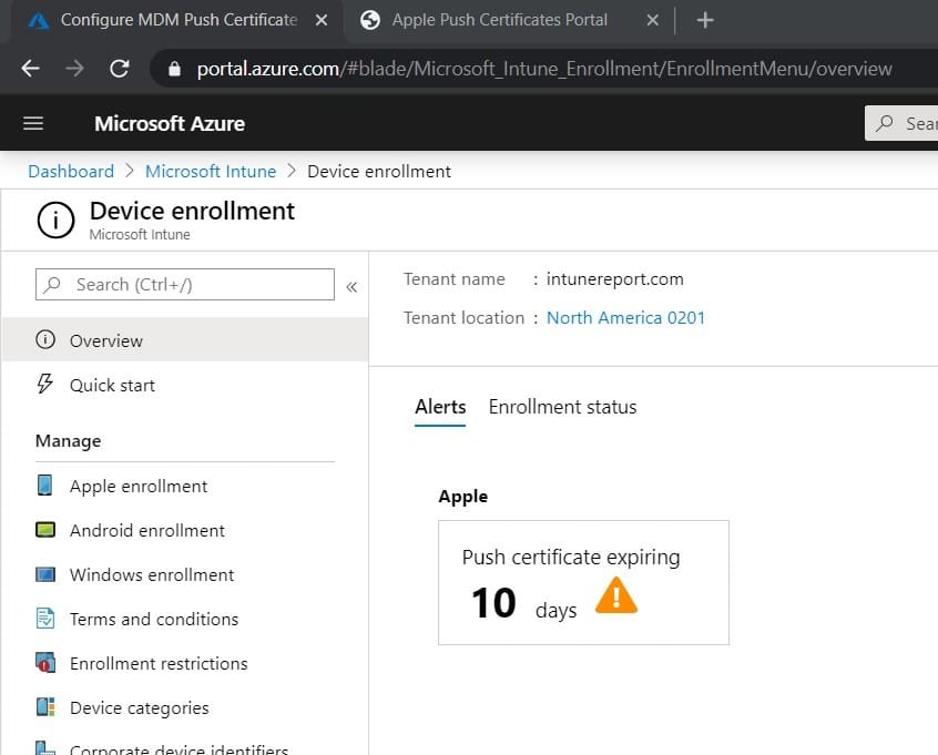 Apple MDM Certificate - Device Enrollment Page Apple MDM Certificate - Device Enrollment Page