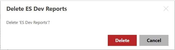 Delete SSRS Reports - Folder - Red Delete Button