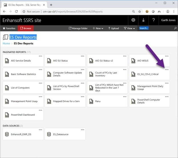 Delete SSRS Reports - Locate the Report