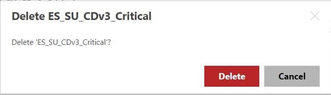 Delete SSRS Reports - Report - Red Delete Button