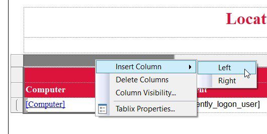 Dynamic Image - Insert Column