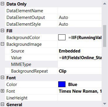 Dynamic Image - Properties Window