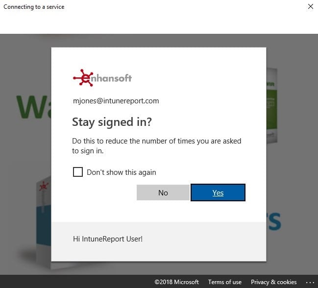 Enable Intune - Stay Signed In