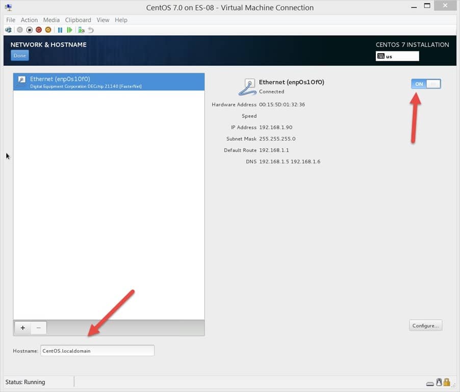 How to Install a CentOS 7 Linux Virtual Machine-Enable NIC and Configure Hostname How to Install a CentOS 7 Linux Virtual Machine-Enable NIC and Configure Hostname