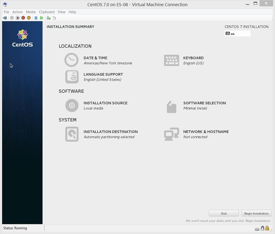 Så här installerar du ett CentOS 7 Linux Virtual Machine-nätverk och värdnamn