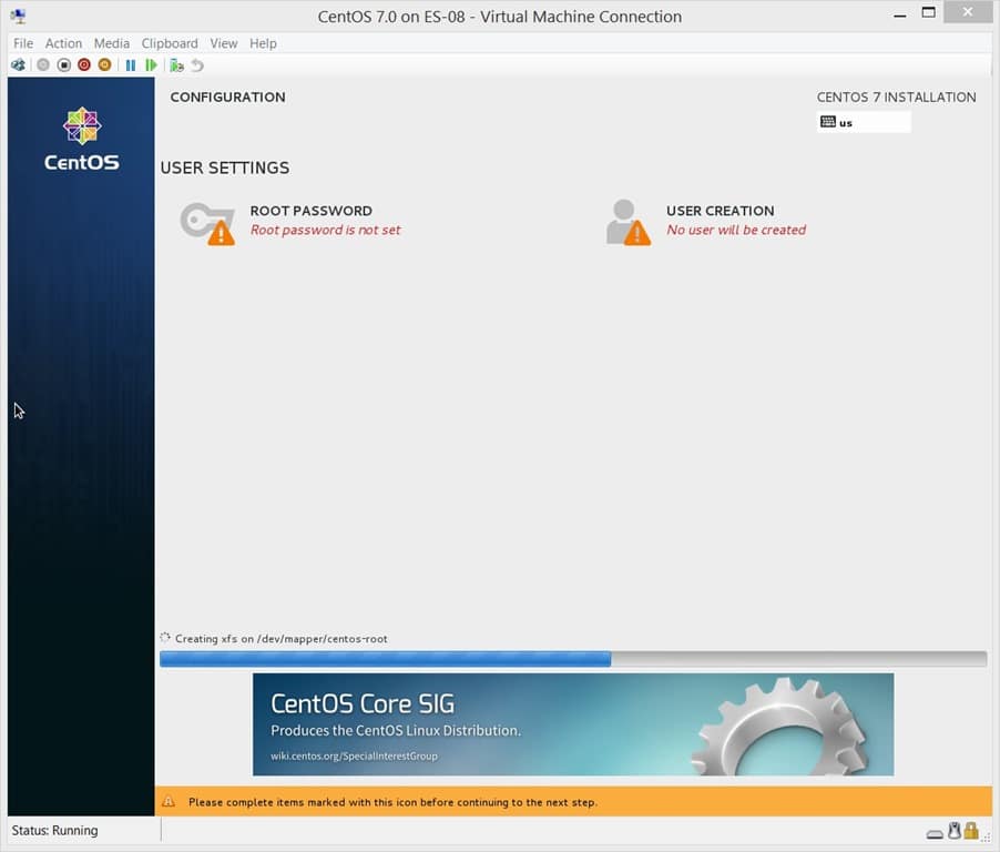 Kuinka asentaa CentOS 7 Linux Virtual Machine-Root -salasana