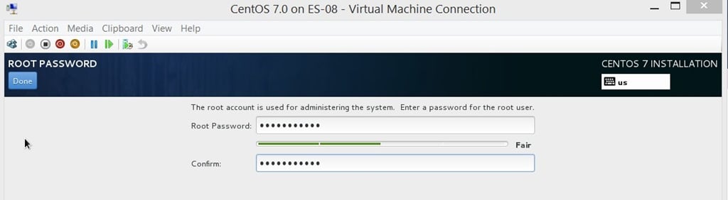 How to Install a CentOS 7 Linux Virtual Machine-Set Root Password