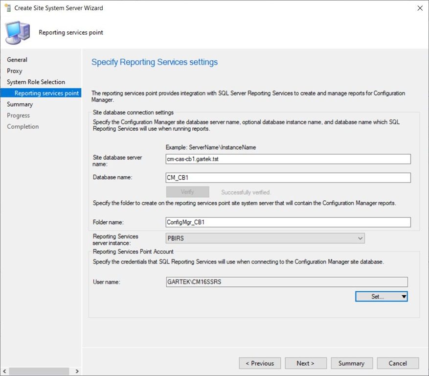 Power BI Report Server as a ConfigMgr Reporting Services Point - Create Site System Server Wizard-Reporting Services Point