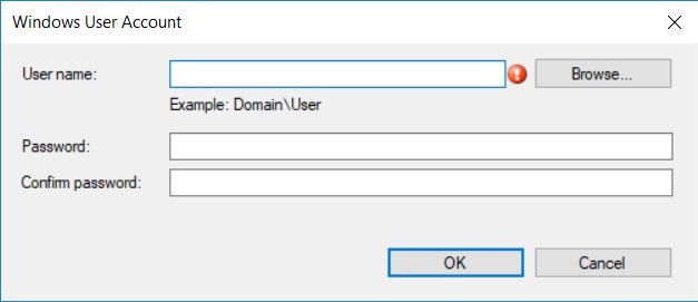 Power BI Report Server som en ConfigMgr Reporting Services Point - Windows -användarkonto