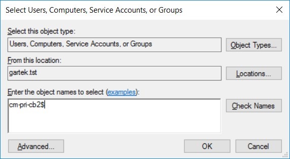 SCCM Reporting Services Point - Comprobar nombres