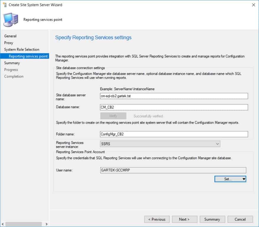 SCCM Reporting Services Point - Nodo Reporting Services Point