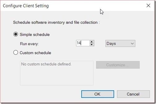 Inventario software SCCM - Configura impostazioni client