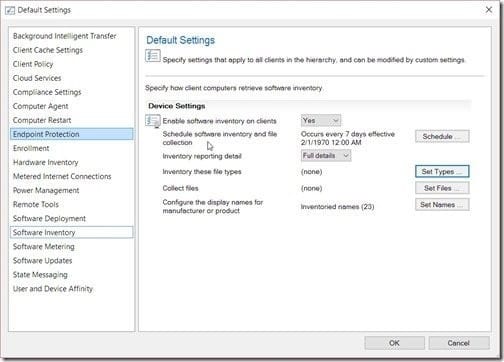 SCCM Software Inventory - Schedule SCCM Software Inventory - Schedule