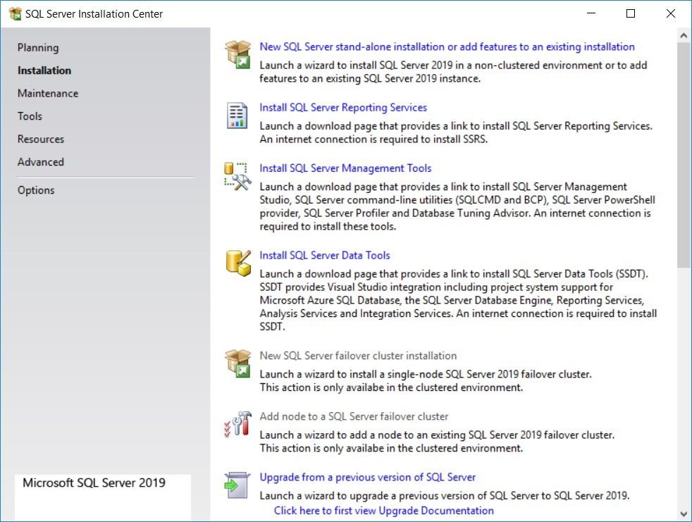 SQL Server 2019 - Installation Node