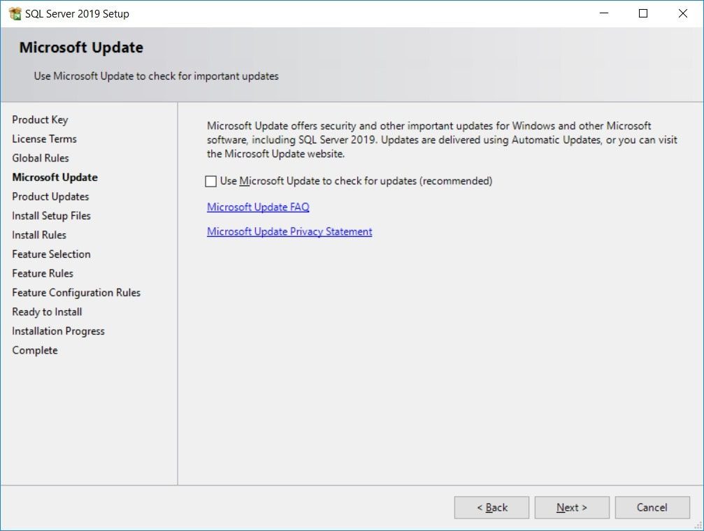 SQL Server 2019 - Microsoft Update